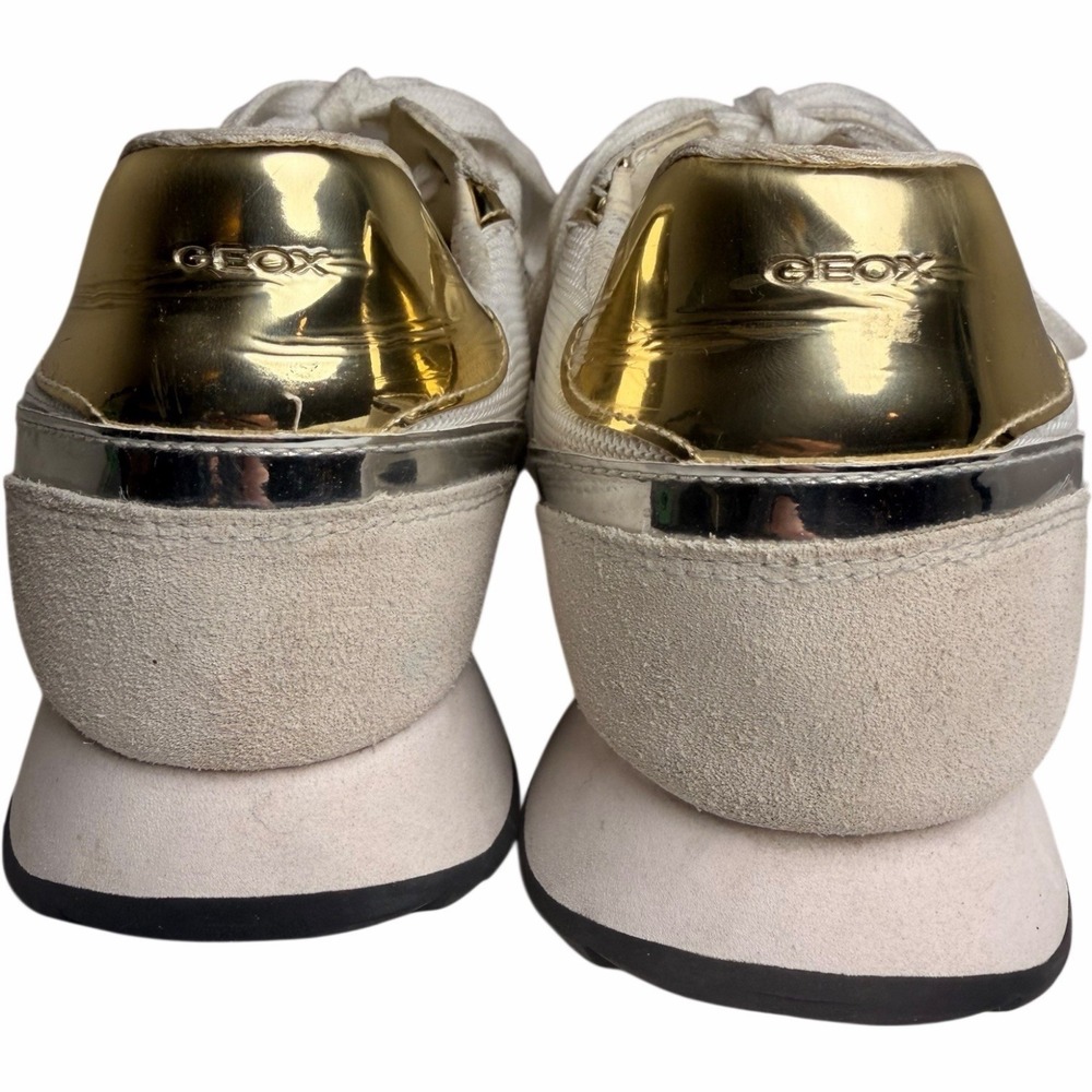 Geox D Doralea A Respira White Gold Comfort Walking Sneakers EU 40 US 10 - Picture 8 of 13